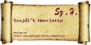 Szoják Henrietta névjegykártya