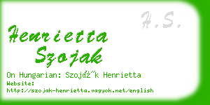 henrietta szojak business card